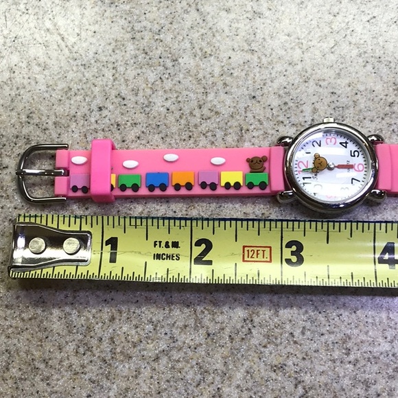 Kids Watch Pink Band with Train on the band. - Picture 5 of 8
